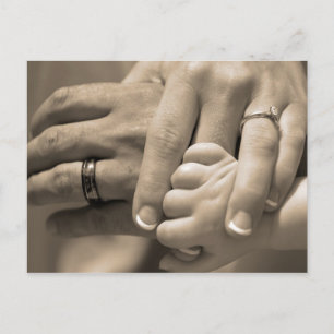 Hochzeitstag einer Familie Postkarte