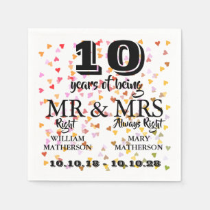 Hochzeitstag eines beliebigen Datums Herr Frau Ric Serviette
