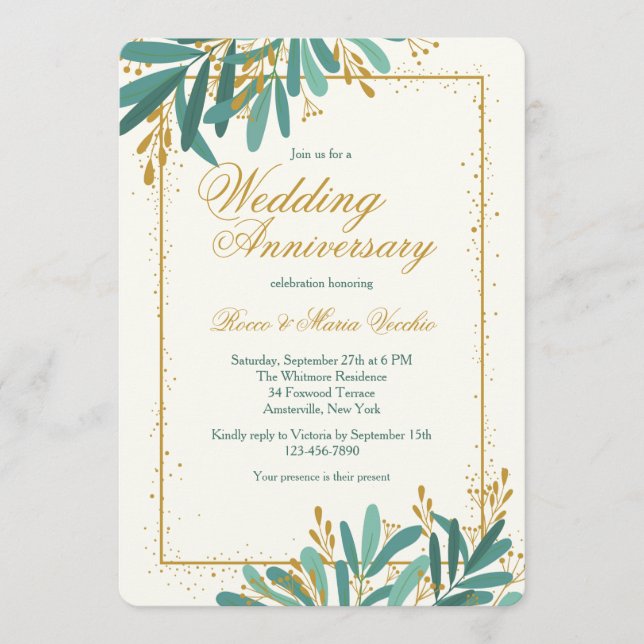 Hochzeitstag Einladung (Vorderseite)