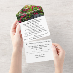 Hochzeitstag Einladung rote Rosen Tor