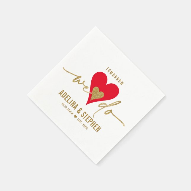 Hochzeitstag Elegantes Herz Probe Abendessen Serviette (Ecke)