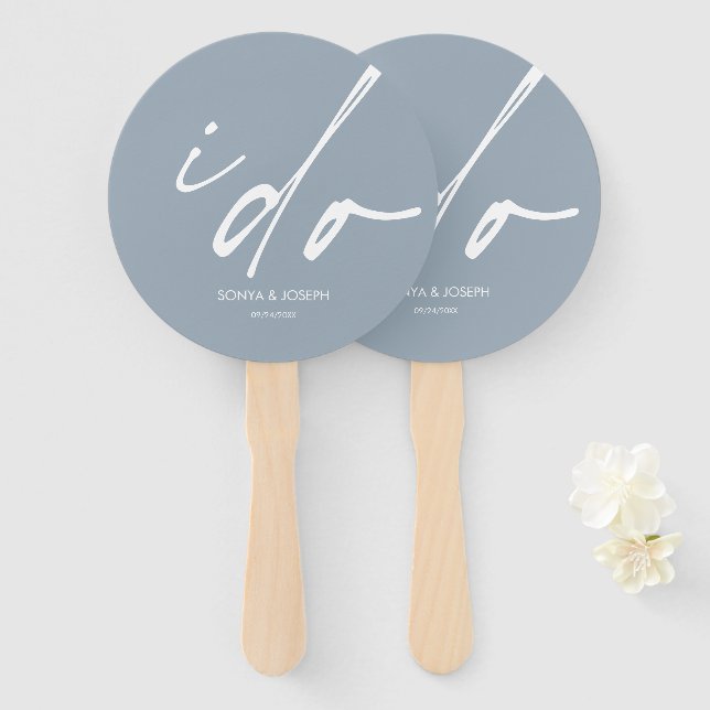 Hochzeitstag Elegantes Skript "I Do" Handfan Fächer (Vorne und Hinten)