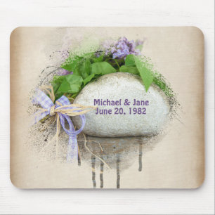 Hochzeitstag Felsen und Flieder Mousepad