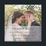 Hochzeitstag Foto Vielen Dank für Ihr Interesse Magnet<br><div class="desc">Moderne Hochzeit danken Ihnen Magnete mit Ihrem Lieblingsfoto,  Ihrer Botschaft und Ihren Namen.</div>
