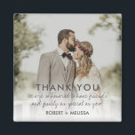 Hochzeitstag Foto Vielen Dank für Ihr Interesse Magnet<br><div class="desc">Erleben Sie den Zauber Ihres Hochzeitstages und danken Sie Ihren Gästen mit unserem Hochzeitstag-Foto Dankeschön an Sie Magnet. Dieses herzliche Dankeschön verbindet den Charme eines gepflegten Fotos mit der Praktikabilität eines Magneten und sorgt dafür,  dass Ihre Gäste bei jedem Öffnen ihres Kühlschranks die fröhlichen Erinnerungen erleben können.</div>