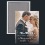 Hochzeitstag Foto Vielen Dank für Ihr Interesse Magnet<br><div class="desc">Feiern Sie Ihren besonderen Tag mit einem herzlichen Wunsch, den Ihre Gäste für immer schätzen werden! Dieses Foto zum Hochzeitstag Dankeschön an Sie Magnet zeigt wunderbar ein beliebtes Foto aus Ihrem Hochzeitstag zusammen mit der Botschaft: "Wir fühlen uns so geehrt, so besondere Freunde und Familie zu haben wie Sie." Personalisiert...</div>