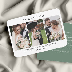 Hochzeitstag FotoCollage Vielen Dank Mitteilungskarte