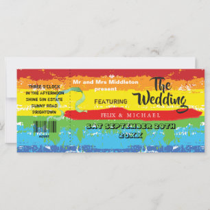 Hochzeitstag Gay Pride Rainbow Festival Einladung