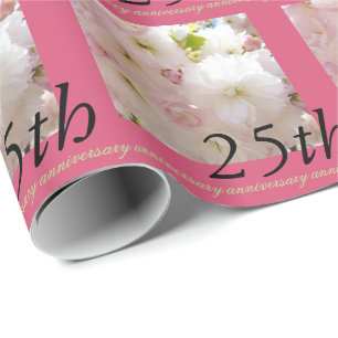 Hochzeitstag-Geschenkpapier Blüten 25. Geschenkpapier