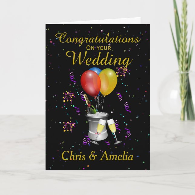 Hochzeitstag Herzlichen Glückwunsch zum Wein Karte (Vorderseite)