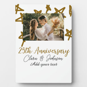 Hochzeitstag hinzufügen Namensjahr Bild Gold Stern Fotoplatte