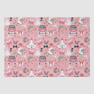 Hochzeitstag in Rosa Seidenpapier