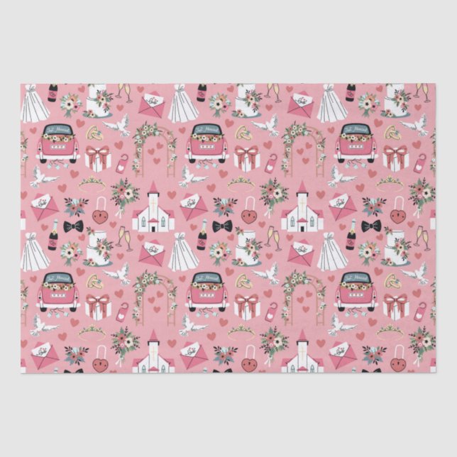 Hochzeitstag in Rosa Seidenpapier (Vorderseite)