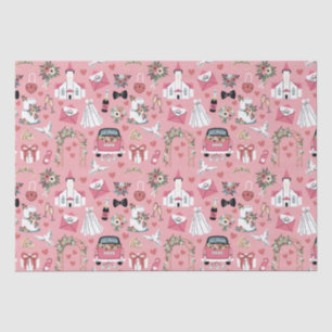 Hochzeitstag in Rosa Seidenpapier