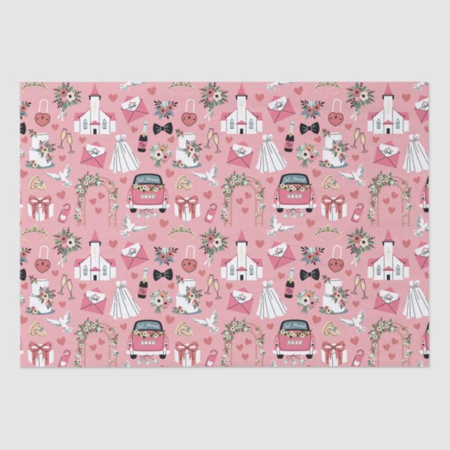 Hochzeitstag in Rosa Seidenpapier (Vorderseite)