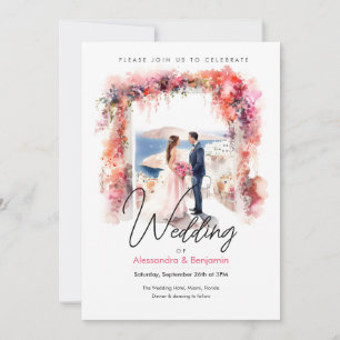 Hochzeitstag in Wasserfarbe   Hochzeit Einladung
