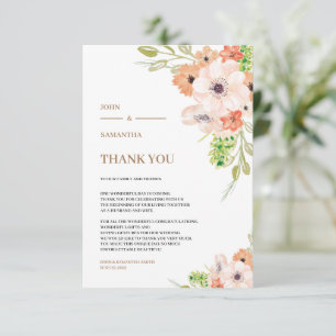 Hochzeitstag - John & Samantha Dankeschön-Karte Dankeskarte