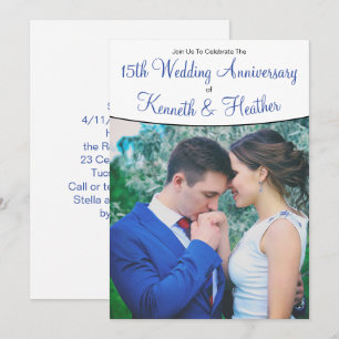 Hochzeitstag Jubiläumszahl und Foto Einladung