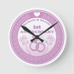 Hochzeitstag Lace sehen Jahreswechsel Runde Wanduhr