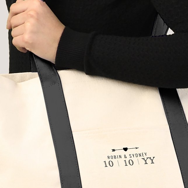 Hochzeitstag Minimalistisch | Tragetasche (Elegant Minimalist Weekender Wedding Date Tote)