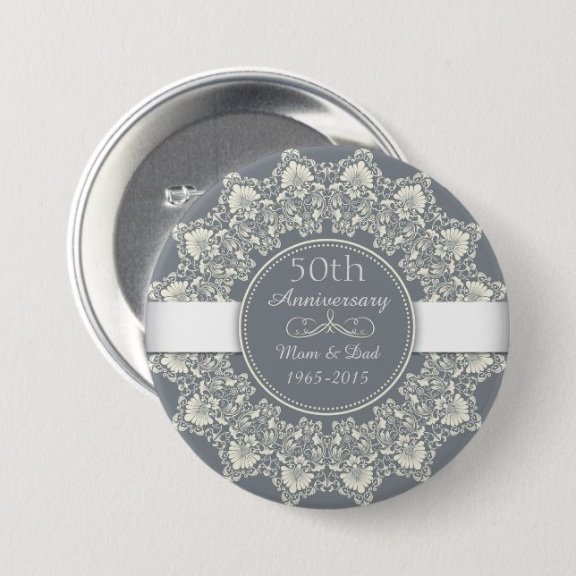 Hochzeitstag mit Arabesken Button (Vorne & Hinten)