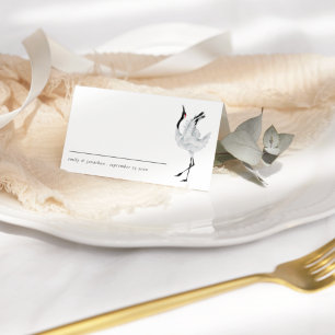 Hochzeitstag mit modernen Vogelnamen Platzkarte