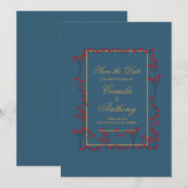 Hochzeitstag mit rotem Gold-Blumenzwiebeln retten  Einladung