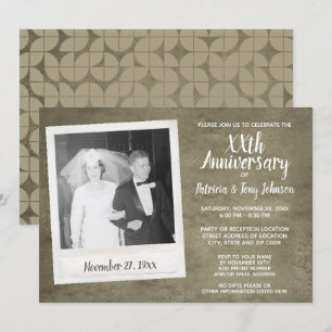 Hochzeitstag mit Vintage-Foto - Pergament Einladung