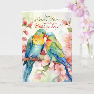 Hochzeitstag-Paar Liebesvogel-Papageien Karte