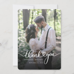 Hochzeitstag Paare Foto Handschrift Dankeskarte