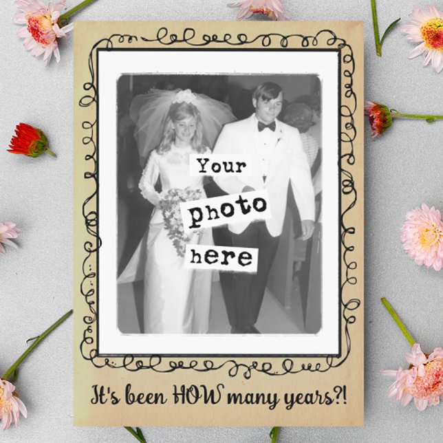 Hochzeitstag Party Vintage Fotovorlage Einladung (Von Creator hochgeladen)