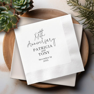 Hochzeitstag Personalisiert BW Modern Serviette