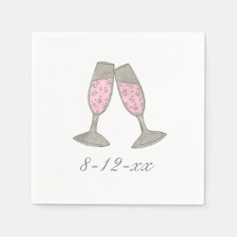 Hochzeitstag Rosa Champagner Brautparty Napkins Serviette