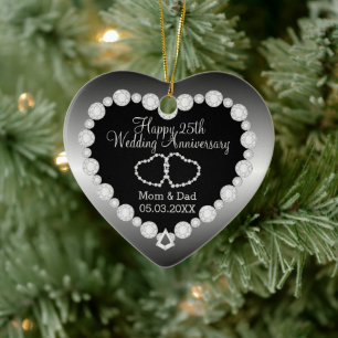 Hochzeitstag   Silber   DIY Text Keramik Ornament
