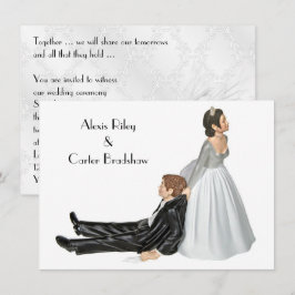 Hochzeitstag Spaß auf weißer Einladung