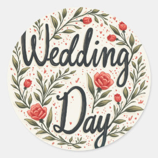 Hochzeitstag-Sticker Runder Aufkleber