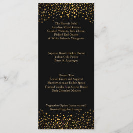 Hochzeitstag trendige Goldpunkte und Schwarz Menükarte