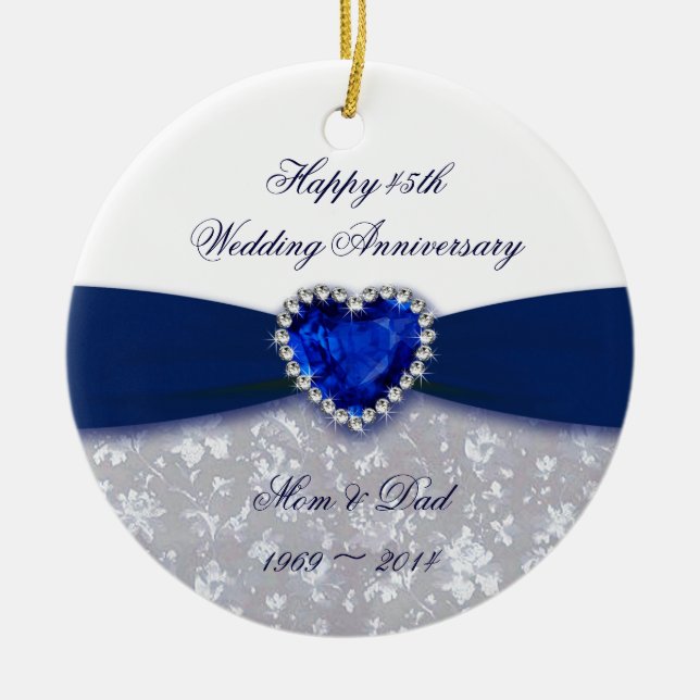 Hochzeitstag-Verzierung des Damast-45. Keramikornament (Vorne)