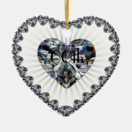 Hochzeitstag-Verzierung des Diamant-Herz-60. Keramikornament