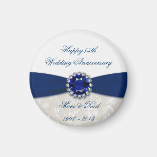Hochzeitstagmagnet des Damast-45. Magnet