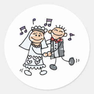 Hochzeitstanz Cartoon Runder Aufkleber