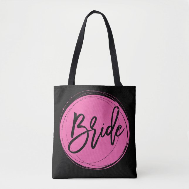 Hochzeitstaschen aus schwarz und rosa Braut Tasche (Vorderseite)