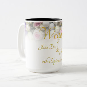 Hochzeitstasse - Braut mit farbenfrohem Hochzeitss Zweifarbige Tasse