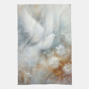 Hochzeitstaube Blumengestaltung Küchenhandtuch Geschirrtuch