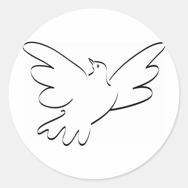 Hochzeitstaube Flucht religiöses Friedenssymbol Runder Aufkleber (Vorderseite)