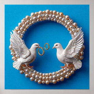 Hochzeitstauben Kunst Poster