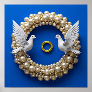 Hochzeitstauben Kunst Poster