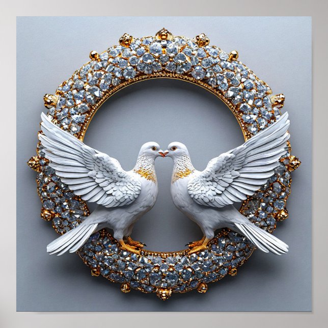 Hochzeitstauben Poster (Vorne)