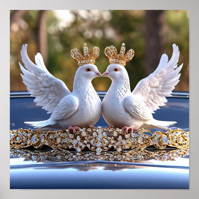 Hochzeitstauben Poster (Vorne)