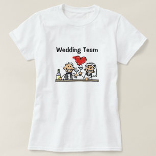 Hochzeitsteam Happy Bride Groom lächelnd Hochzeite T-Shirt